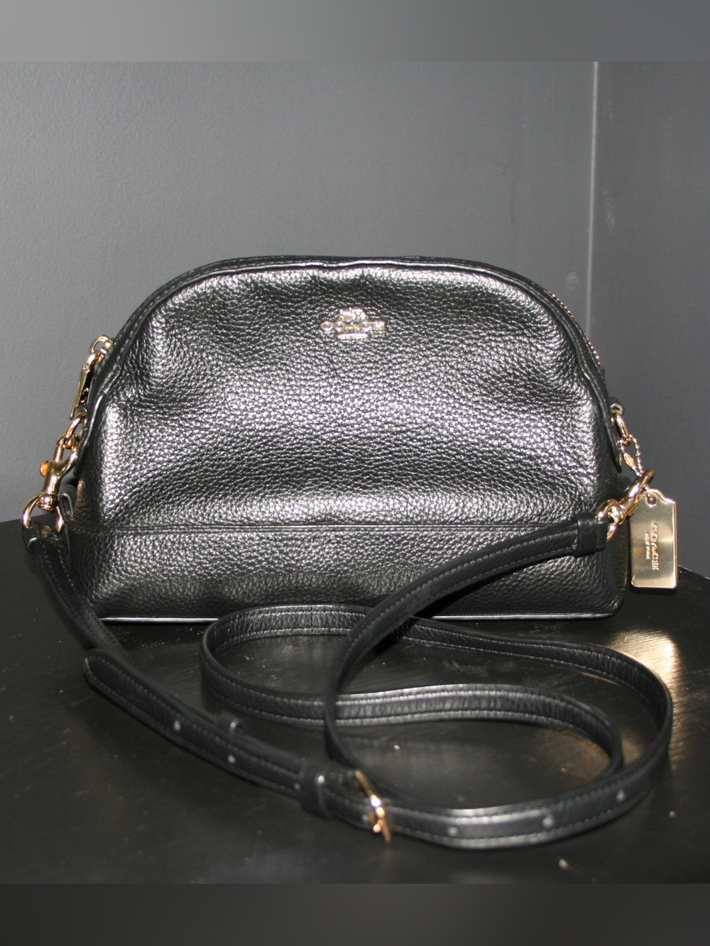 Coach Black Leather Crossbody Bag